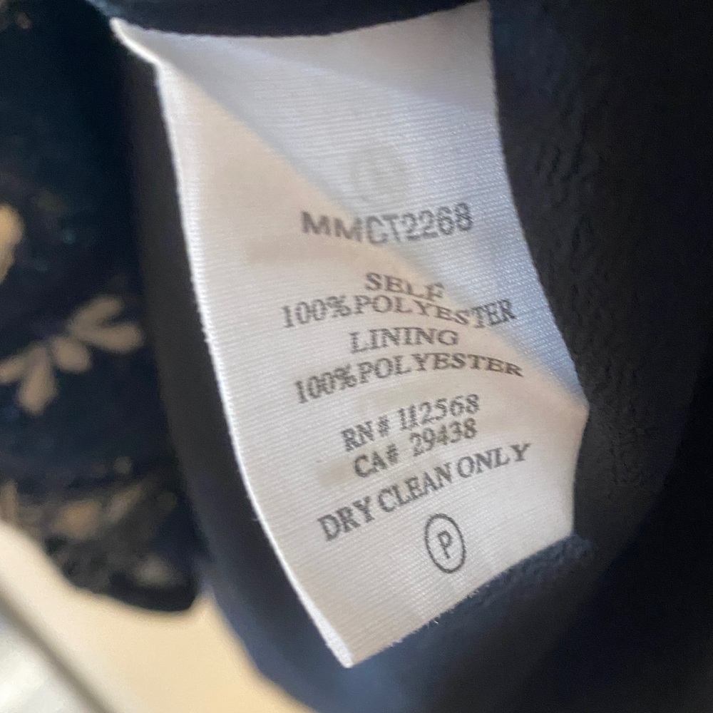 MM Couture Navy Embroidered Split V-Neck Tunic - Picture 5 of 12